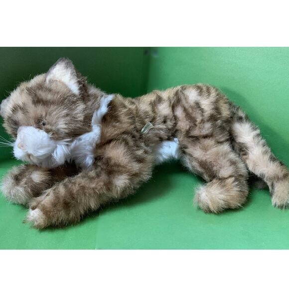 Plush Tiger Stripe Cat By Jockline Made in Italy mid-1980s - Picture 3 of 7